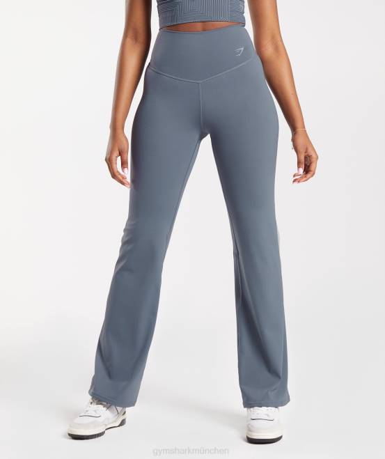 Abendblau Kleidung Gymshark Frauen Erhöhte, ausgestellte Leggings 04P8261