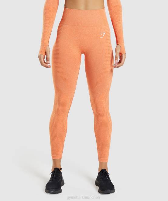 Aprikose-Orange-Mergel Kleidung Gymshark Frauen Vital Seamless 2.0 Leggings 04P8319