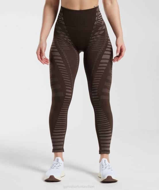 Archivbraun/Trüffelbraun (ausverkauft) Kleidung Gymshark Frauen grenzenlose Leggings 04P8342