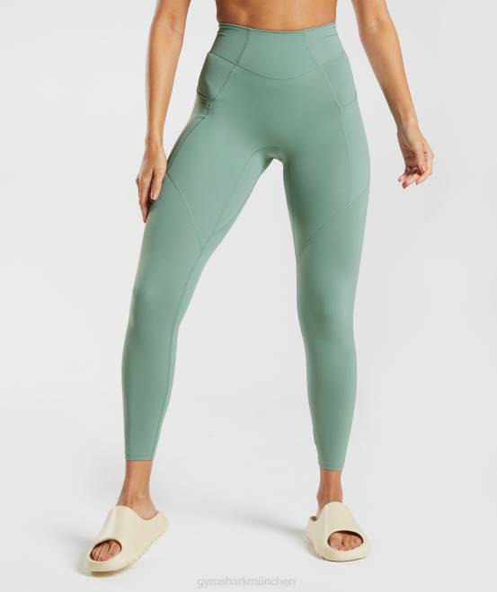 Blattgrün Kleidung Gymshark Frauen Whitney Alltags-Leggings mit Tasche 04P8329