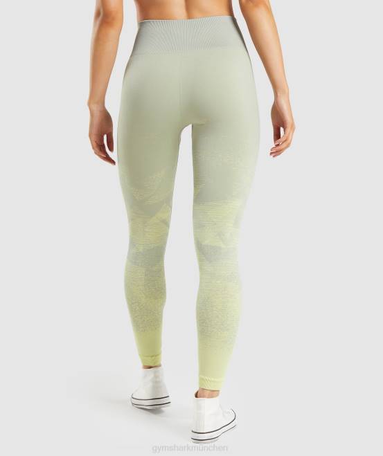 Dreieck | taupegrauer Druck Kleidung Gymshark Frauen Nahtlose Ombre-Leggings anpassen 04P8312