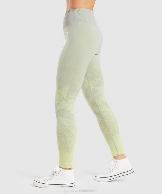 Dreieck | taupegrauer Druck Kleidung Gymshark Frauen Nahtlose Ombre-Leggings anpassen 04P8312
