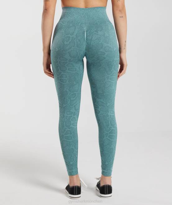 Eisbergblau/Donnerblau Kleidung Gymshark Frauen Passen Sie die nahtlosen Tier-Leggings an 04P8253