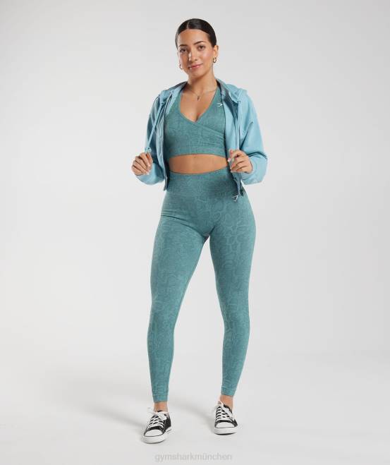 Eisbergblau/Donnerblau Kleidung Gymshark Frauen Passen Sie die nahtlosen Tier-Leggings an 04P8253
