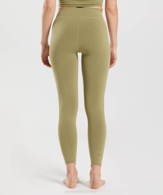 Greifgrün Kleidung Gymshark Frauen Pause nahtlose Leggings 04P8333
