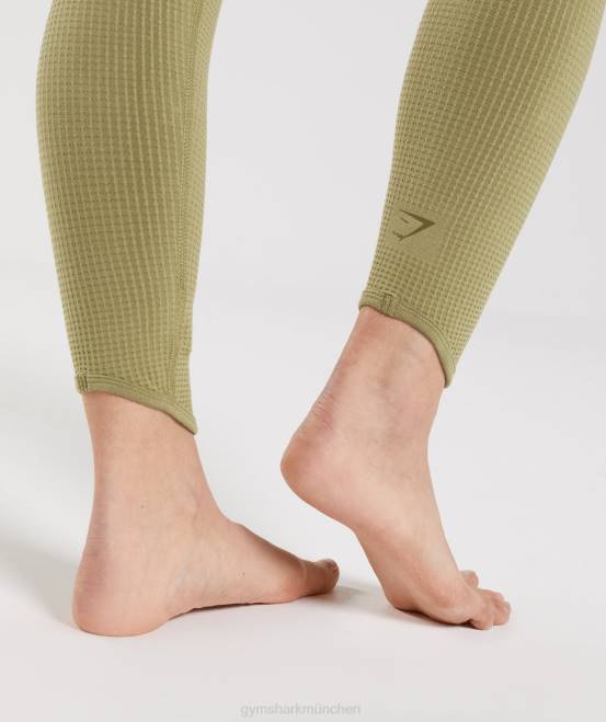 Greifgrün Kleidung Gymshark Frauen Pause nahtlose Leggings 04P8333