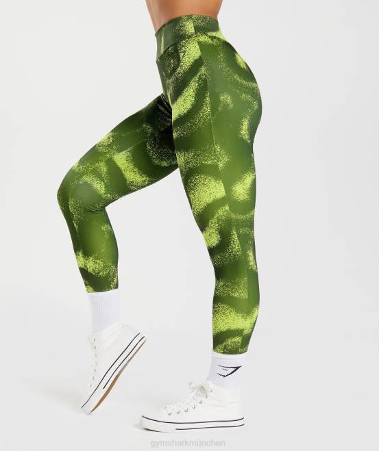 Moos-Oliven-Druck Kleidung Gymshark Frauen Gs Power Original-Leggings 04P8293