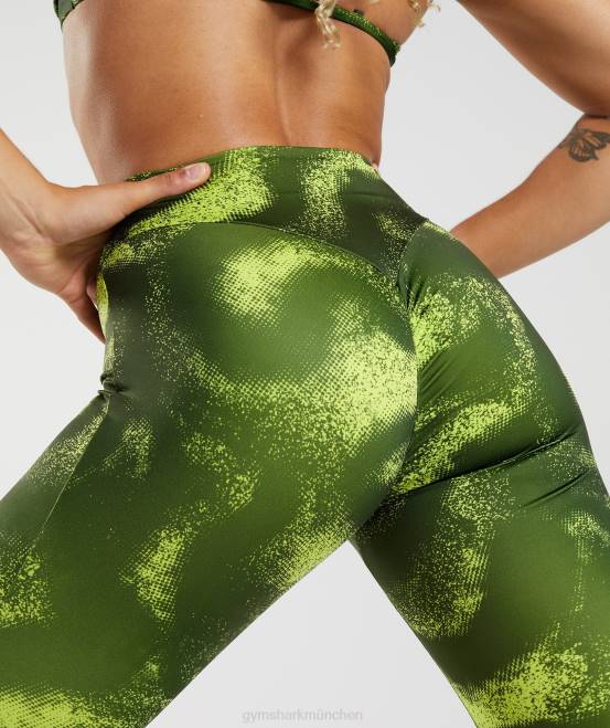 Moos-Oliven-Druck Kleidung Gymshark Frauen Gs Power Original-Leggings 04P8293