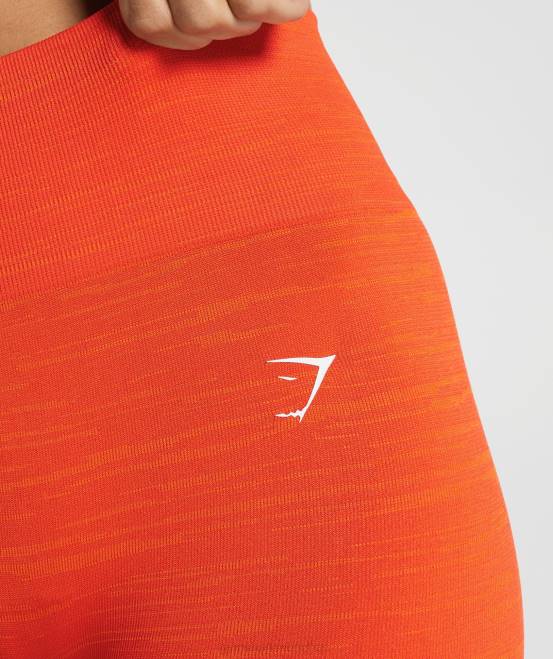 Pfefferrot/pikantes Orange Kleidung Gymshark Frauen Adaptieren Sie melierte nahtlose Leggings 04P8311