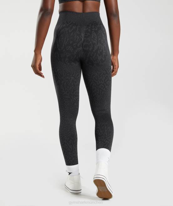 Riff | Schwarz Kleidung Gymshark Frauen Passen Sie die nahtlosen Tier-Leggings an 04P8298