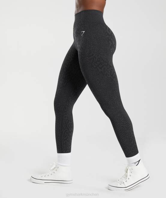 Riff | Schwarz Kleidung Gymshark Frauen Passen Sie die nahtlosen Tier-Leggings an 04P8298