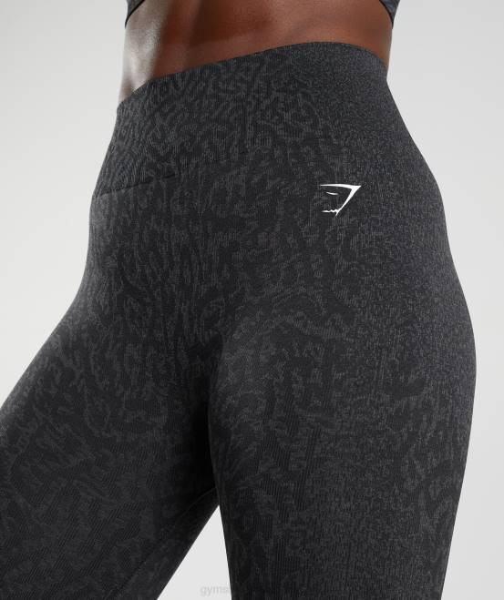 Riff | Schwarz Kleidung Gymshark Frauen Passen Sie die nahtlosen Tier-Leggings an 04P8298