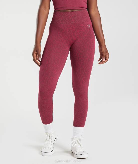 Riff | kirschbraun Kleidung Gymshark Frauen Passen Sie die nahtlosen Tier-Leggings an 04P8299