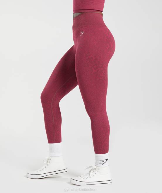 Riff | kirschbraun Kleidung Gymshark Frauen Passen Sie die nahtlosen Tier-Leggings an 04P8299