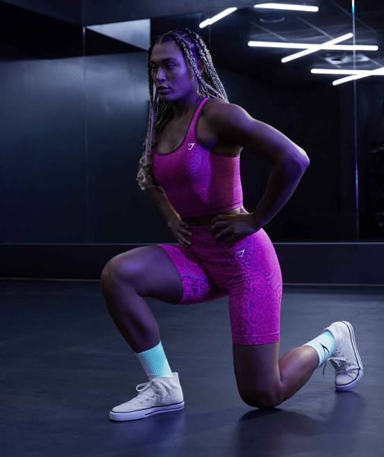 Riff | kirschbraun Kleidung Gymshark Frauen Passen Sie die nahtlosen Tier-Leggings an 04P8299