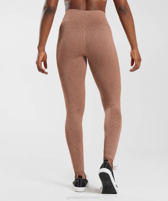 Sandsteinbraun Kleidung Gymshark Frauen Passen Sie nahtlose Leggings mit Flecken an 04P8270