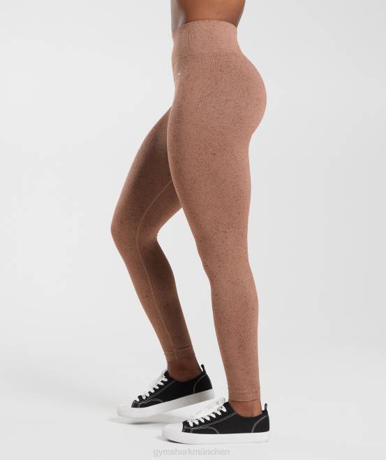 Sandsteinbraun Kleidung Gymshark Frauen Passen Sie nahtlose Leggings mit Flecken an 04P8270