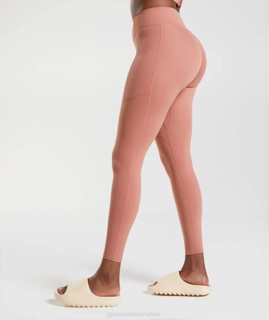 Schlucht rot Kleidung Gymshark Frauen Whitney Alltags-Leggings mit Tasche 04P8330