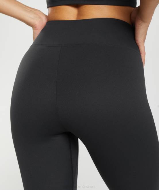 Schwarz Kleidung Gymshark Frauen Crossover-Leggings 04P8242