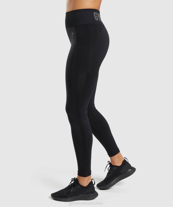 Schwarz Kleidung Gymshark Frauen Flex-Leggings mit hoher Taille 04P8283
