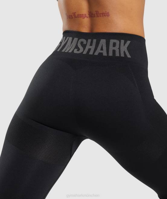 Schwarz Kleidung Gymshark Frauen Flex-Leggings mit hoher Taille 04P8283