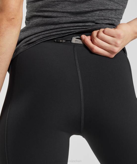 Schwarz Kleidung Gymshark Frauen Laufleggings 04P8277
