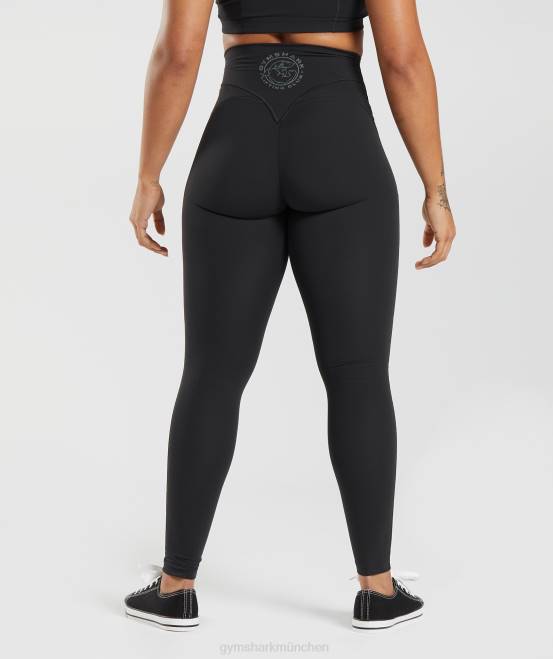 Schwarz Kleidung Gymshark Frauen Legacy-Leggings 04P8262
