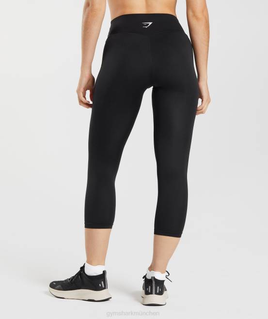Schwarz Kleidung Gymshark Frauen Trainings-7/8-Leggings 04P8278
