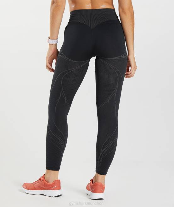Schwarz/Onyxgrau Kleidung Gymshark Frauen Nahtlose Apex-Leggings 04P8334