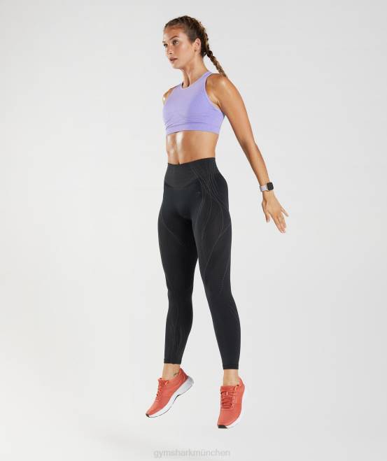Schwarz/Onyxgrau Kleidung Gymshark Frauen Nahtlose Apex-Leggings 04P8334