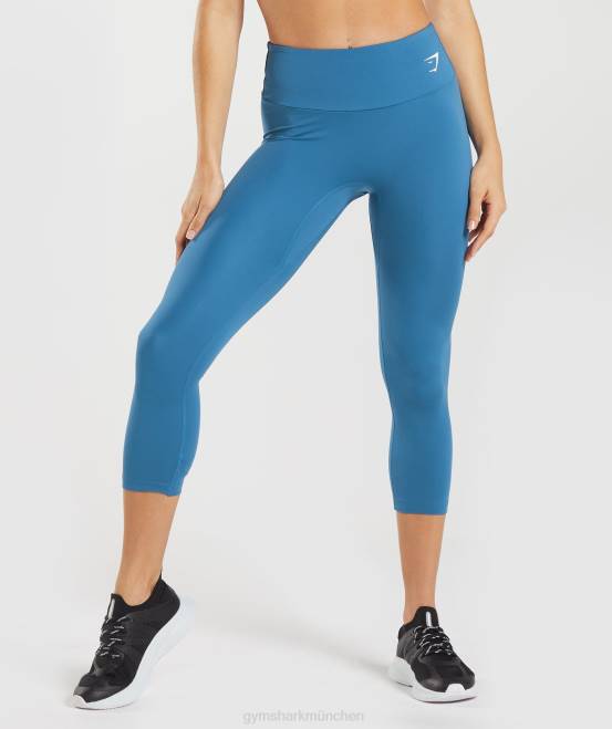 Seeuferblau Kleidung Gymshark Frauen Trainings-7/8-Leggings 04P8303