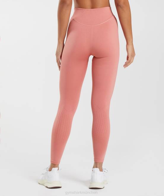 Terrakottarosa Kleidung Gymshark Frauen Nahtlose Sweat-Leggings 04P8284