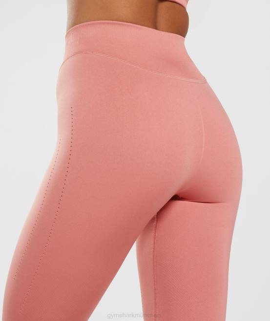 Terrakottarosa Kleidung Gymshark Frauen Nahtlose Sweat-Leggings 04P8284