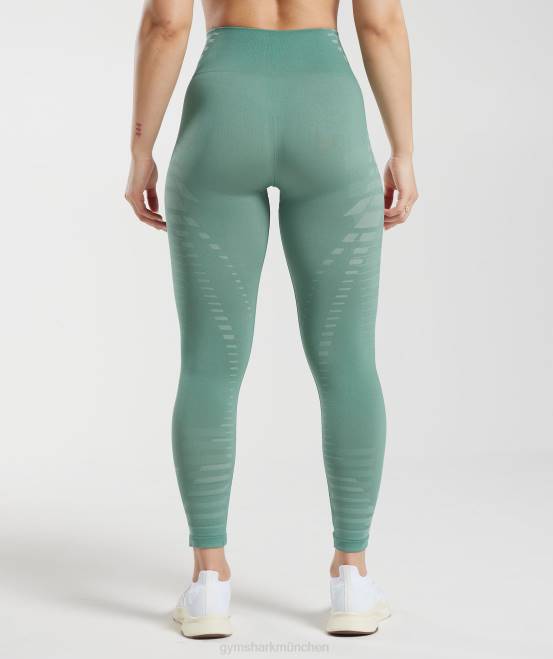 Tintenblaugrün/Frostblaugrün (ausverkauft) Kleidung Gymshark Frauen grenzenlose Leggings 04P8340