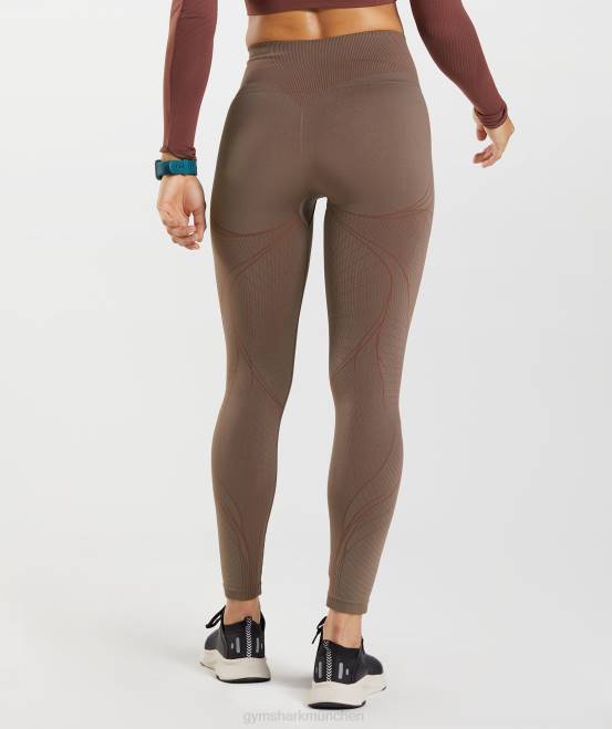 Trüffelbraun/Kirschbraun Kleidung Gymshark Frauen Nahtlose Apex-Leggings 04P8314