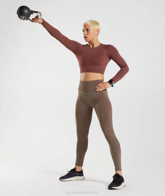 Trüffelbraun/Kirschbraun Kleidung Gymshark Frauen Nahtlose Apex-Leggings 04P8314