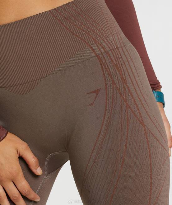 Trüffelbraun/Kirschbraun Kleidung Gymshark Frauen Nahtlose Apex-Leggings 04P8314
