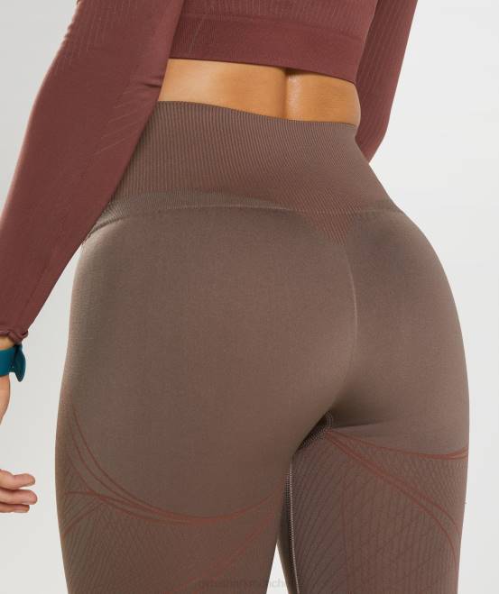 Trüffelbraun/Kirschbraun Kleidung Gymshark Frauen Nahtlose Apex-Leggings 04P8314