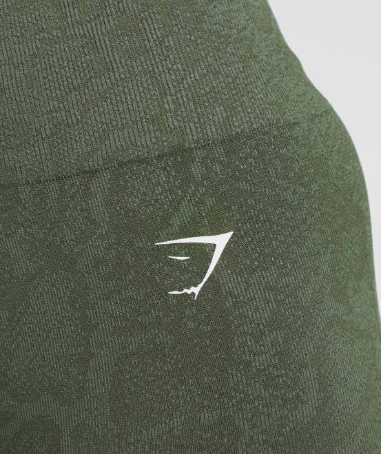 Weidengrün/Kernoliv Kleidung Gymshark Frauen Passen Sie die nahtlosen Tier-Leggings an 04P8271