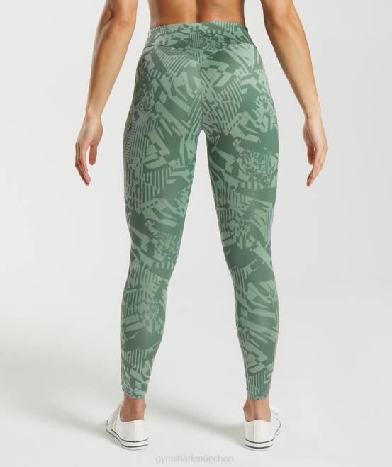 Weidengrün/Wüstensalbeigrün Kleidung Gymshark Frauen Gs Power Original-Leggings 04P8310