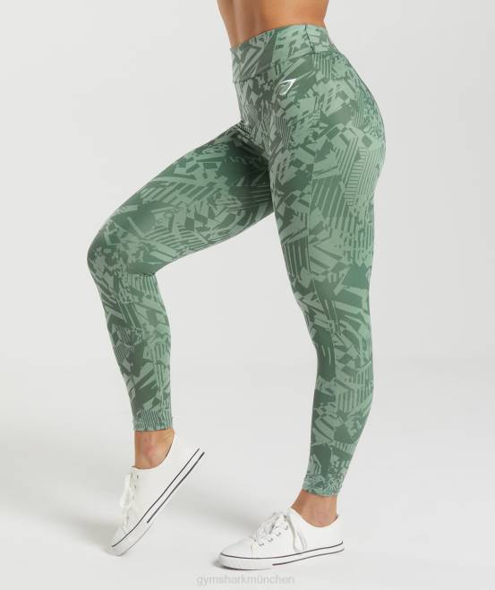 Weidengrün/Wüstensalbeigrün Kleidung Gymshark Frauen Gs Power Original-Leggings 04P8310