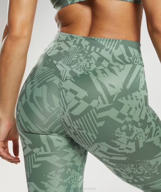 Weidengrün/Wüstensalbeigrün Kleidung Gymshark Frauen Gs Power Original-Leggings 04P8310