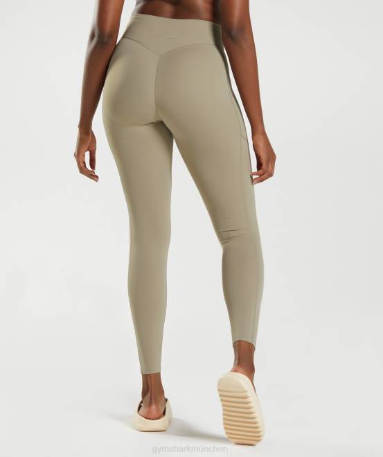 Zementbraun Kleidung Gymshark Frauen Whitney Alltags-Leggings mit Tasche 04P8331