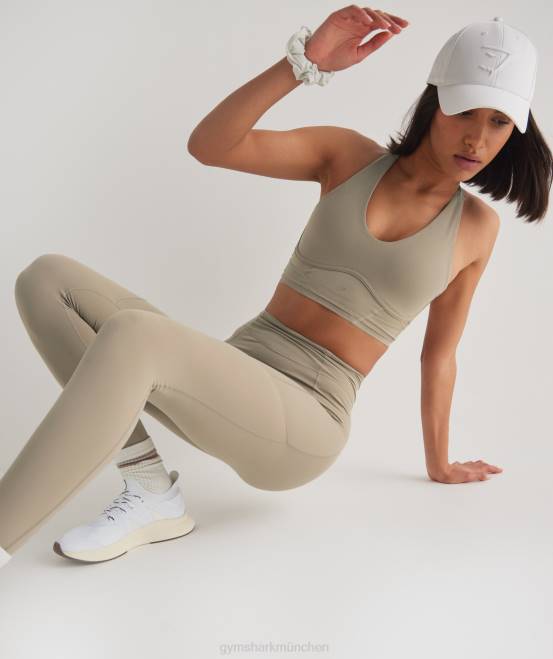 Zementbraun Kleidung Gymshark Frauen Whitney Alltags-Leggings mit Tasche 04P8331