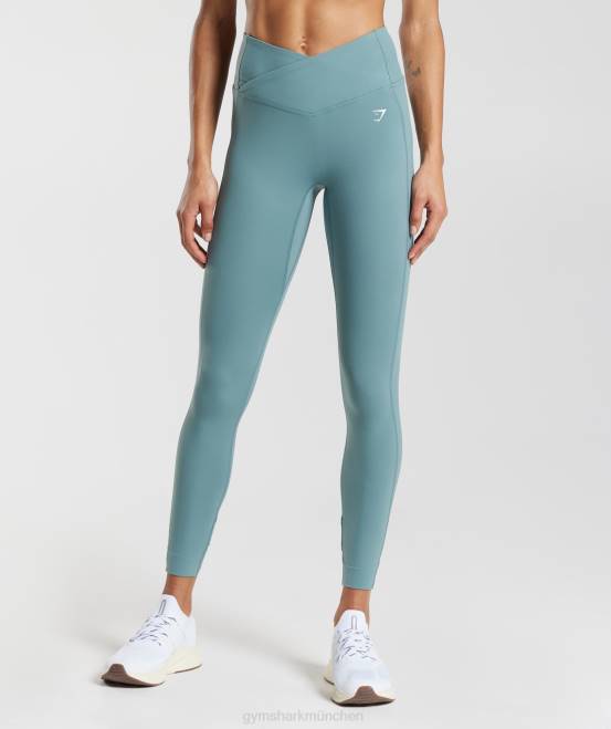 donnerblau Kleidung Gymshark Frauen Crossover-Leggings 04P8275
