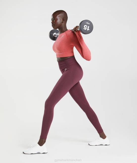 gebackener kastanienbrauner Mergel Kleidung Gymshark Frauen Vital Seamless 2.0 Leggings 04P8335