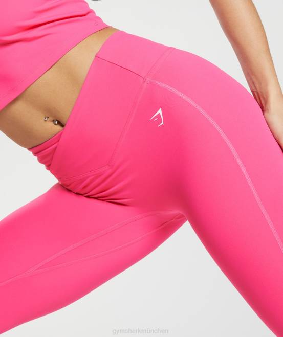 helles Fuchsia Kleidung Gymshark Frauen Crossover-Leggings 04P8274