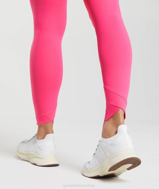 helles Fuchsia Kleidung Gymshark Frauen Crossover-Leggings 04P8274