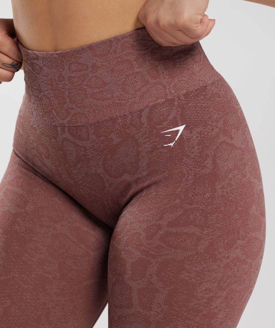 modernes Rougerosa/Magentabraun Kleidung Gymshark Frauen Passen Sie die nahtlosen Tier-Leggings an 04P8238