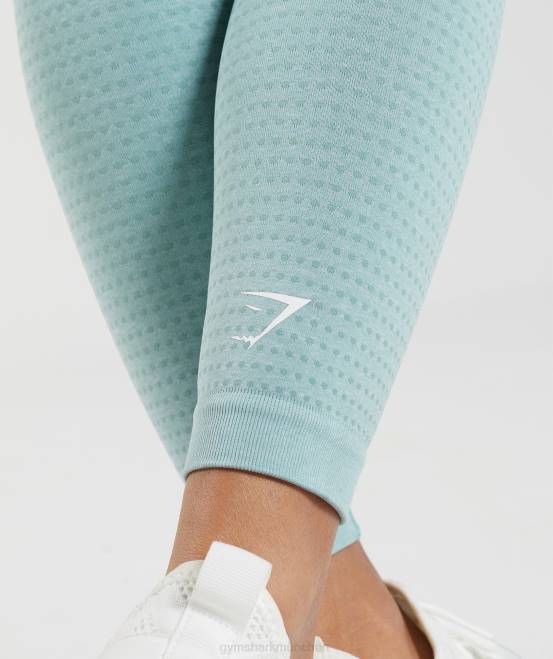 perlblau meliert Kleidung Gymshark Frauen Vital Seamless 2.0 Leggings 04P8336